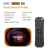 New HK1 RBOX‑X4 Smart Set‑Top‑Box, Amlogic S905X4 64‑Bit Quad‑Core, Android 11.0, 8K UHD, H.265 HEVC, Dual‑Band WiFi & Bluetooth IPTV Media Player