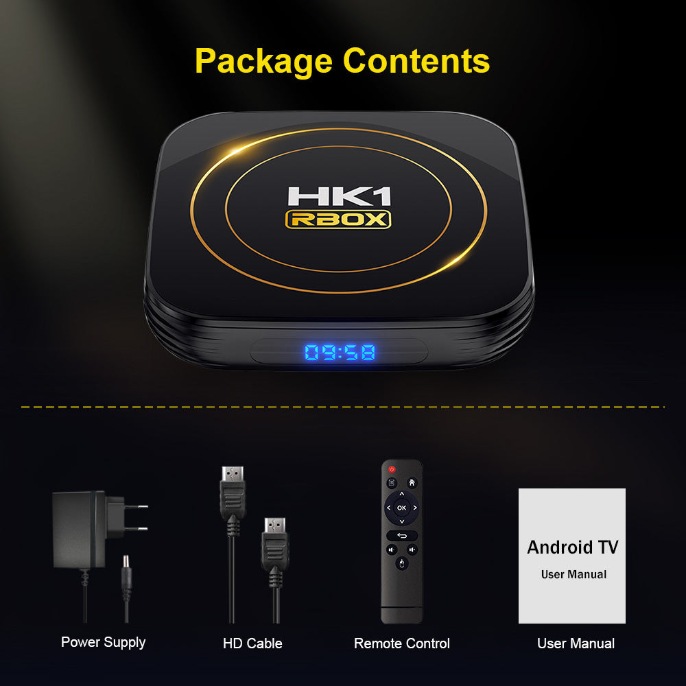 HK1 RBOX‑H8S Allwinner H618 Android12.0 TV‑Box Quad‑Core 4K UHD Dual‑Band WiFi BT4.0 Streaming Player