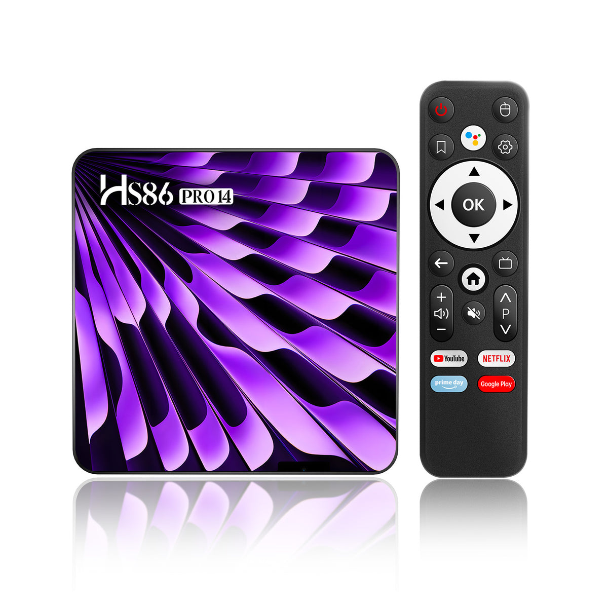 2026 New HS86 PRO14 Smart Set‑Top‑Box, Rockchip RK3518 64‑Bit Quad‑Core, Android 14.0, Dual‑Band WiFi 6, Bluetooth 5.4, 2GB+16GB 4K IPTV Media Player