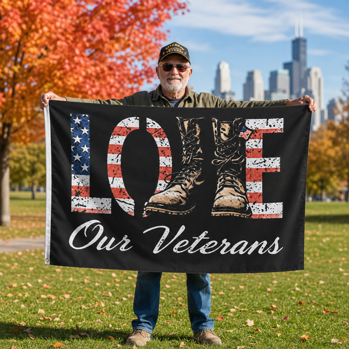 Veterans Flags Outdoors Thank You Veterans Day Flag 3x5Feet Patriotic Decorations, 4th of July Independence Day Veterans Day Memorial Day Soldier Flag for Outdoor Yard Patriotic Holiday Banner Gift