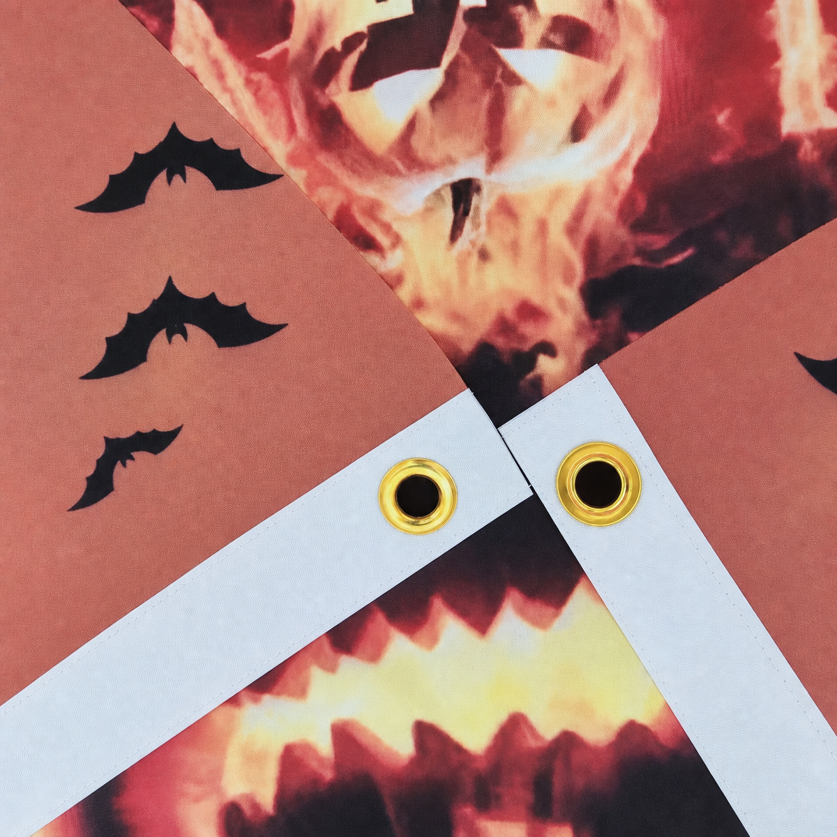 Halloween Flags Outdoor Bunting Fan Flag Happy Halloween Bunting Flag Ghost Pumpkin Half Fan Banner Decoration for Holiday Indoor Outdoor Yard Decoration, (2Pcs) 1.5 x 3 ft