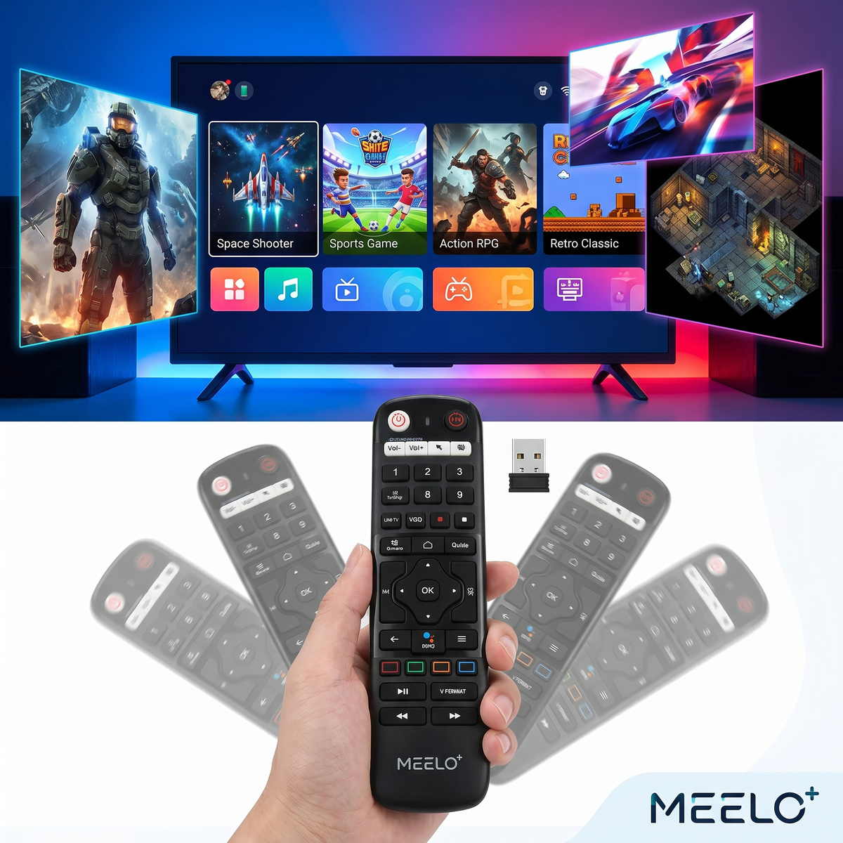 Original XTV Infrared & Bluetooth Remote Control Work for XTV SE2 Lite, XC2, XTV Stick, XTV DUO2,XTV Air, XTV Duo Set Top Boxes (Remote for XTV Boxes)