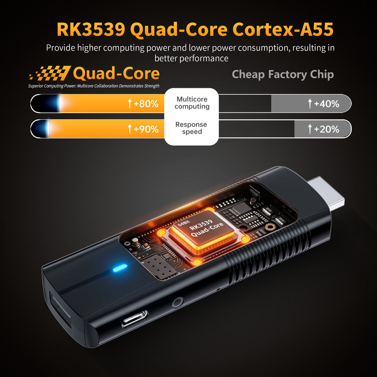 2026 New HS89 T15 Smart ATV TV Stick, Rockchip RK3539 Quad‑Core, Android 14 TV‑System, 2GB RAM 16GB/32GB ROM, WiFi 6, Bluetooth, 4K UHD Streaming Set‑Top‑Box