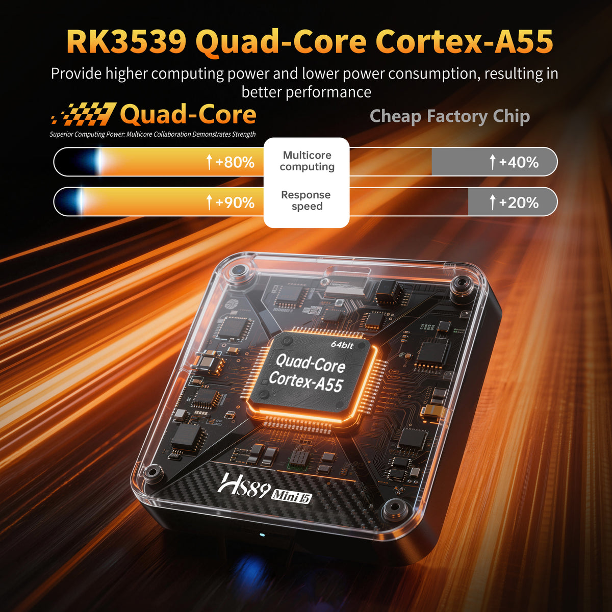 2026 New HS89 Mini 15 Smart ATV TV Stick, Rockchip RK3539 Quad‑Core, Android 14, HDMI2.1 4K UHD, 2.4G/5G Dual‑Band‑WiFi, Bluetooth 5.4 Streaming Set‑Top‑Box