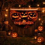 Halloween Flags Outdoor Bunting Fan Flag Happy Halloween Bunting Flag Ghost Pumpkin Half Fan Banner Decoration for Holiday Indoor Outdoor Yard Decoration, (2Pcs) 1.5 x 3 ft