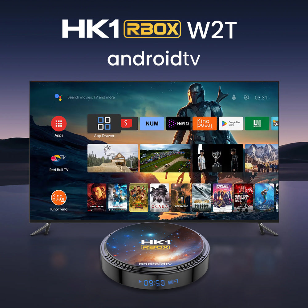 HK1 Rbox W2T 4K UHD Streaming Set‑Top‑Box, Amlogic S905W2 64‑Bit Quad‑Core, Android 11 ATV System, Multiple Storage Options, Dual‑Band Wi‑Fi & Voice Remote Control