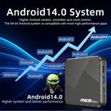 New R69 PRO Android 14 Smart TV‑Box, Allwinner H728 Octa‑Core Chip, WiFi6, USB3.0, 1000Mbps Ethernet, 8K Full HD Streaming Media Player Set‑Top Box