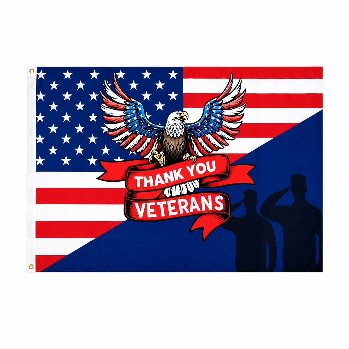 Veterans Flags Outdoors Thank You Veterans Day Flag 3x5Feet Patriotic Decorations, 4th of July Independence Day Veterans Day Memorial Day Soldier Flag for Outdoor Yard Patriotic Holiday Banner Gift