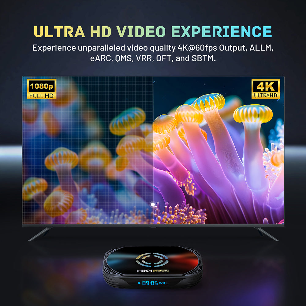 2026 New HK1 RBOX X50 Smart Android 14 IPTV Box, Amlogic S905X5M Chip,8K AV1 Decoding,Strong WiFi6,BT5.0,Gigabit Ethernet Global Streaming Media Player