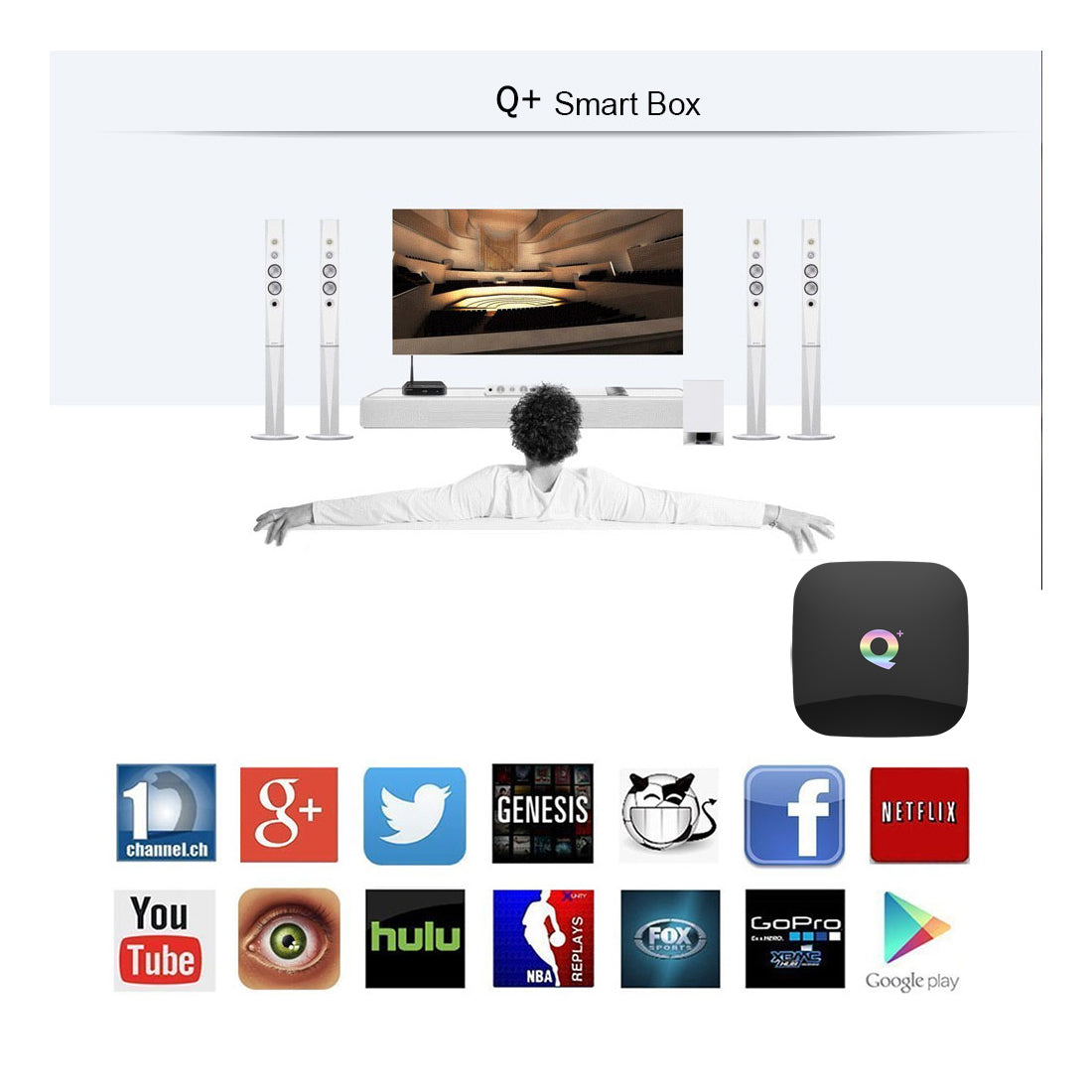 Q Plus Android TV Box, Allwinner H616 Quad Core Processor, 4GB RAM Ultra Fast 4K HD Video Decoding Smart Set Top Box, Digital TV Converter Media Player for Home Entertainment