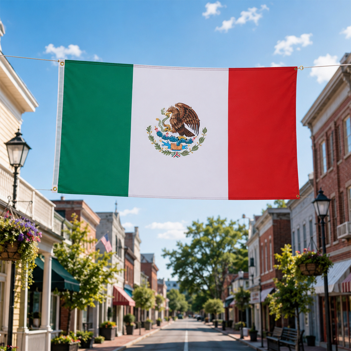 3x5 FT Double‑Sided Mexico National Flag, Heavy‑Duty Polyester Mexican Flag with Canvas Header, 4‑Row Stitched Hem and Rust‑Proof Brass Grommets for Outdoor