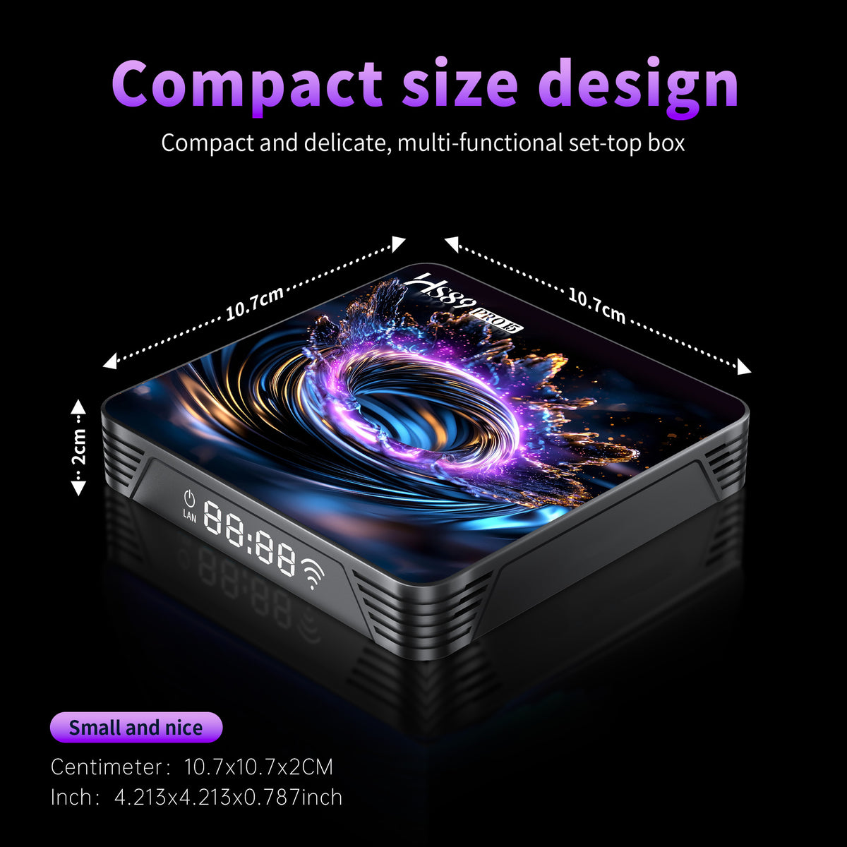2026 Latest HS89 PRO 15 Smart Set‑Top‑Box, Rockchip RK3539 Quad‑Core, Android 14, 4GB RAM 32GB ROM, Dual‑Band WiFi 6, Bluetooth, 4K UHD With Bluetooth Remote‑Control Streaming Player