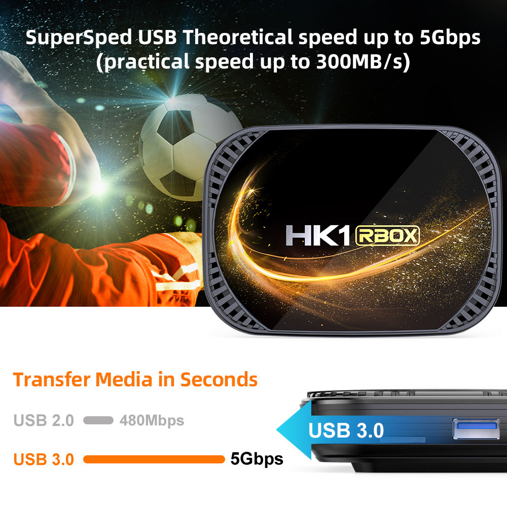 New HK1 RBOX‑X4S Smart Set‑Top‑Box, Amlogic S905X4 64‑Bit Quad‑Core, Android 11.0, 8K UHD, 4GB+64GB/128GB, Home IPTV Streaming Media Player