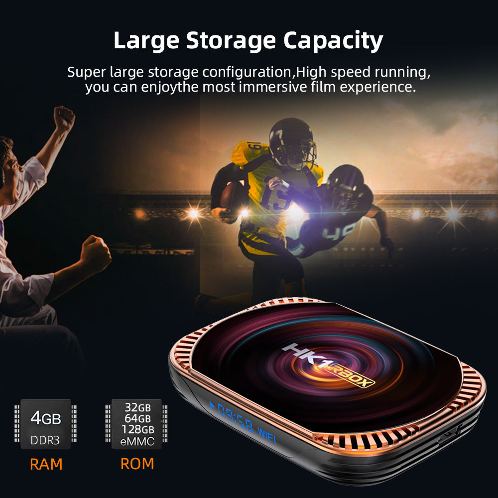 New HK1 RBOX‑X4 Smart Set‑Top‑Box, Amlogic S905X4 64‑Bit Quad‑Core, Android 11.0, 8K UHD, H.265 HEVC, Dual‑Band WiFi & Bluetooth IPTV Media Player