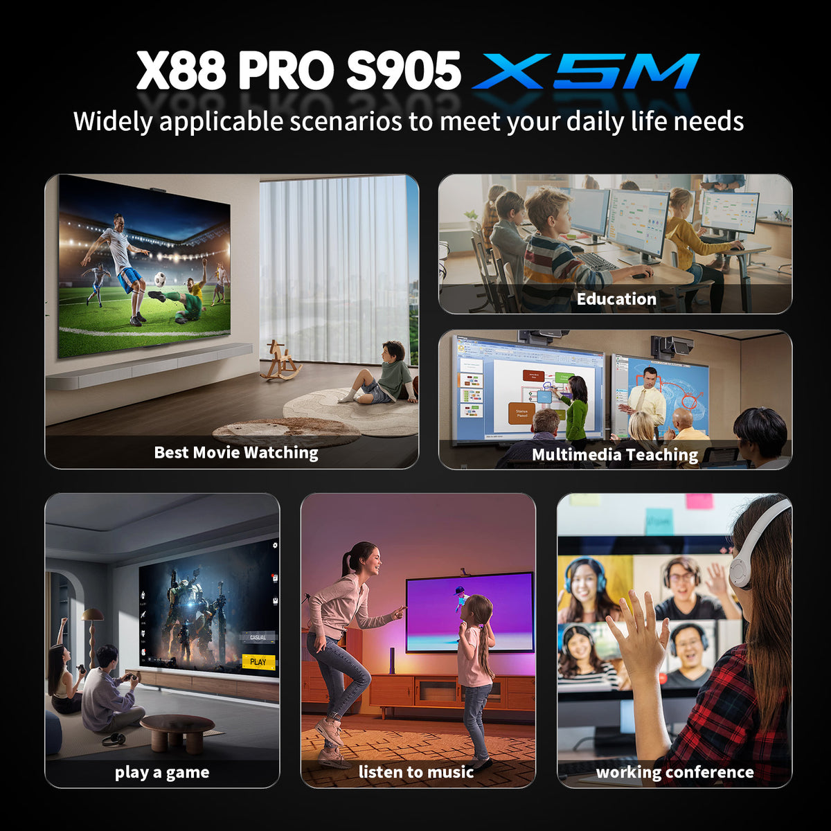 2026 Newest X88 PRO ATV TV Box, Amlogic S905X5M Quad‑Core Chip, Native Android 14 ATV‑System, Dual‑Band WiFi 6, 4K Ultra‑HD Home Streaming Set‑Top‑Box