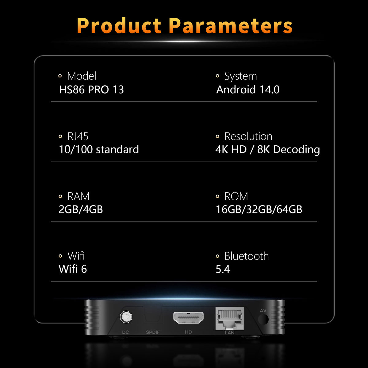 2026 New HS86‑PRO Rockchip RK3528 Android14 TV‑Box 4GB 32GB WiFi6 BT 4K HDR IPTV Streaming Media Player