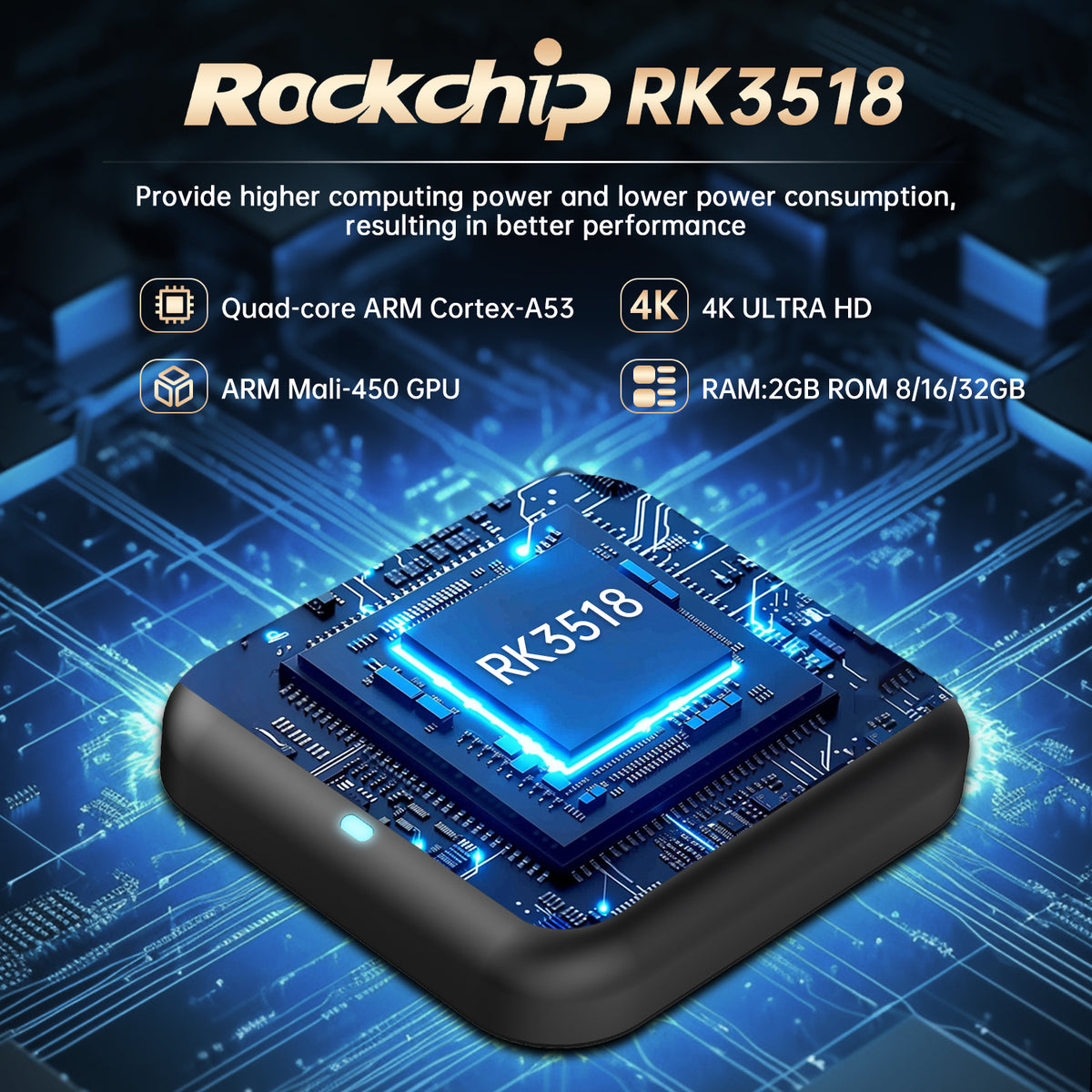 New R69 ATV Android 14.0 Smart TV Box, RK3518 Processor, 2GB RAM 16GB ROM, 5G WiFi 6 High‑Speed Internet Streaming Set‑Top Box Media Player