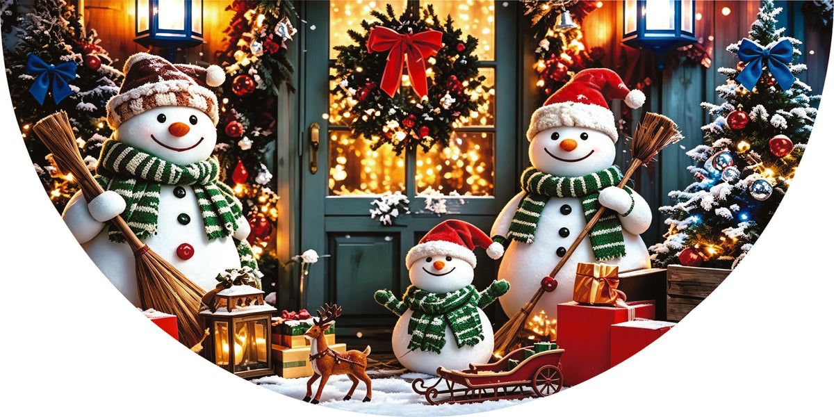 Merry Christmas Half Fan Bunting Flag 1.5x3 Ft, Red‑Green Festive Hanging Banner, Outdoor Yard Holiday Decorations (2Pcs)