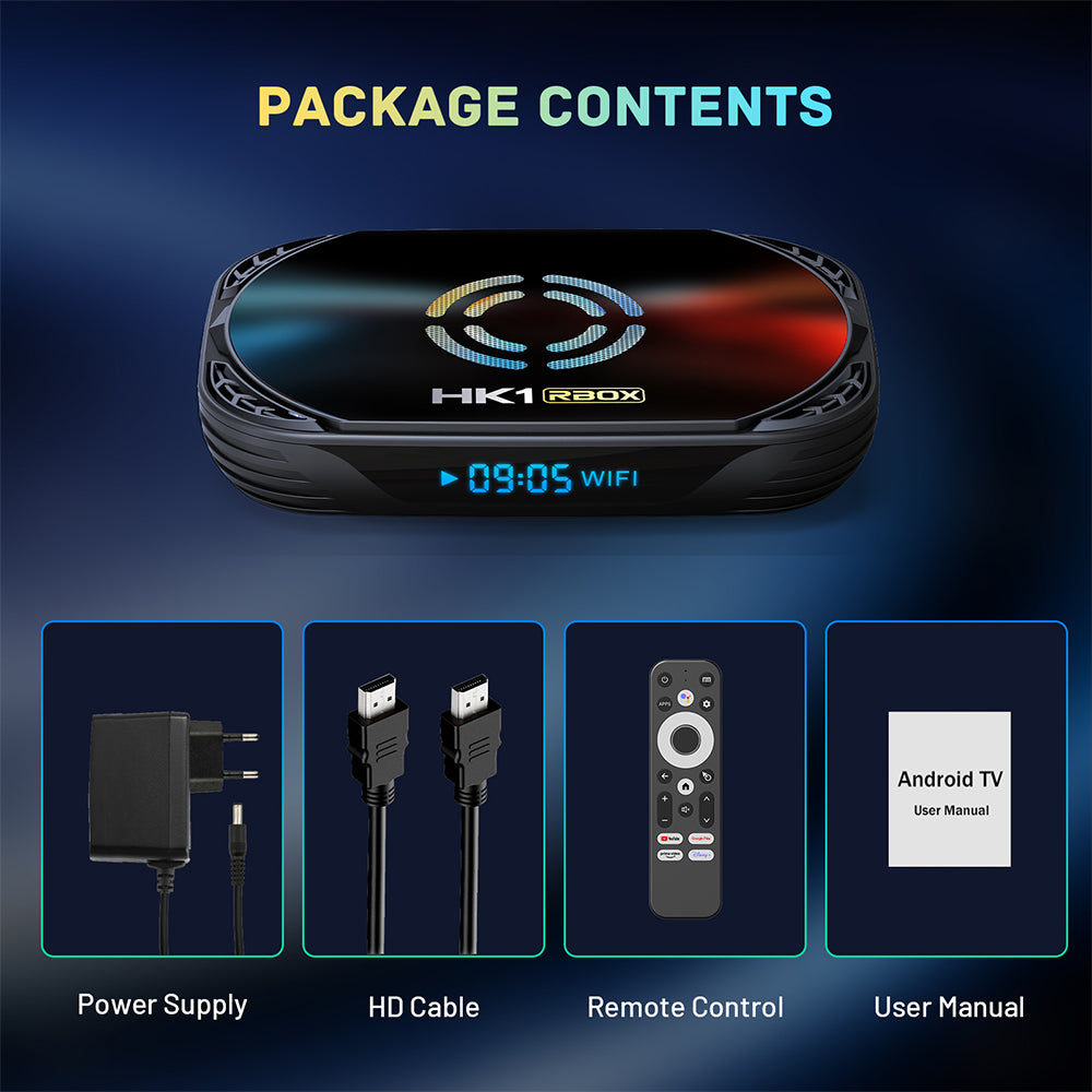 2026 New HK1 RBOX X50 Smart Android 14 IPTV Box, Amlogic S905X5M Chip,8K AV1 Decoding,Strong WiFi6,BT5.0,Gigabit Ethernet Global Streaming Media Player