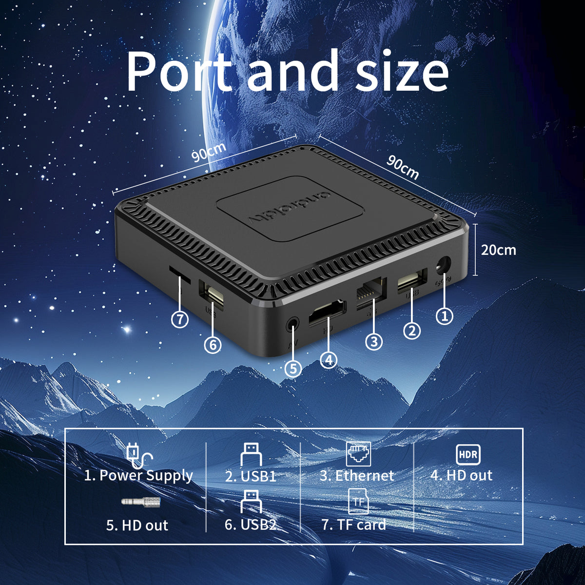 T95 Q7 Android TV Box, RK3518 Quad‑Core Smart Set‑Top‑Box, Dual‑Band WiFi BT5.0 4K HD Media Player