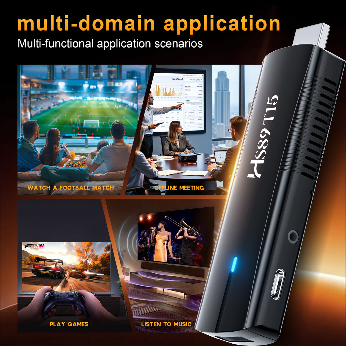 2026 New HS89 T15 Smart ATV TV Stick, Rockchip RK3539 Quad‑Core, Android 14 TV‑System, 2GB RAM 16GB/32GB ROM, WiFi 6, Bluetooth, 4K UHD Streaming Set‑Top‑Box