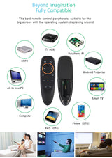 G10S 2.4G USB Wireless Air Mouse Remote, Voice Control, Six‑Axis Gyroscope, IR Fixed & Learning Code, ABS Plastic Long‑Range Air Remote for Android TV Box, PC, Projector