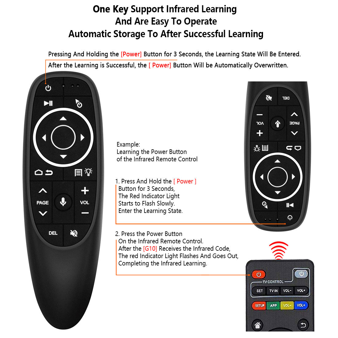 G10S PRO 2.4G Wireless Air Mouse, Backlit Mini Keyboard with Six-Axis Gyroscope, Universal Remote Control with Voice Search