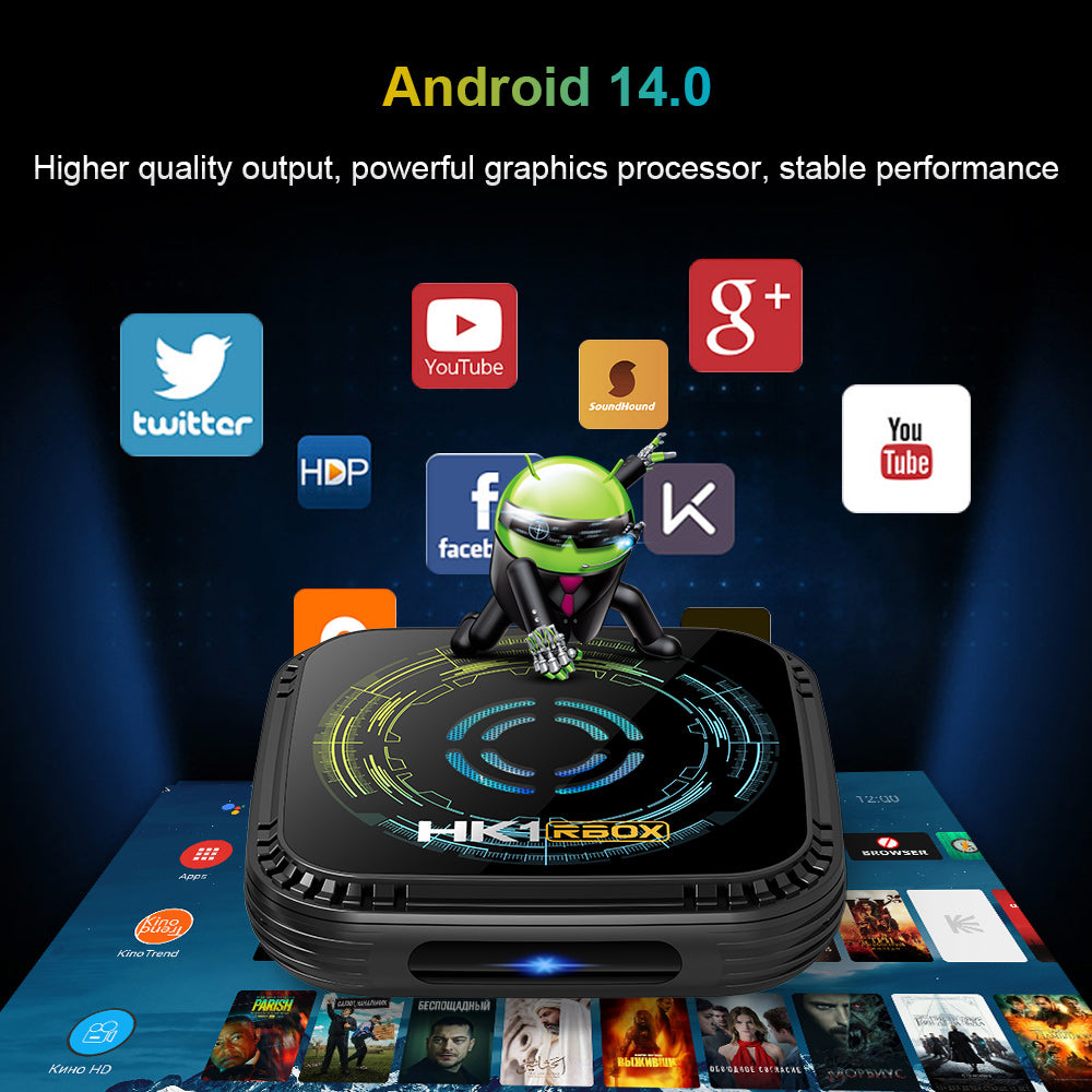 2026 New HK1 RBOX‑K8S Smart Set‑Top‑Box, Rockchip RK3528 64‑Bit Quad‑Core, Android 13.0, 4GB+32GB, Dual‑Band WiFi, Bluetooth 5.0, 4K UHD IPTV Media Player
