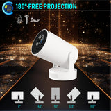 HY300 Ultra Pro Mini Projector, 4K Resolution, 170 Lumens, WiFi 6 Wireless Screen Casting, Portable Home Theater Projector