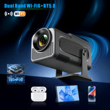 New HY320 Mini Portable Projector, 720P HD Smart Android 13 Projector, Built‑in WiFi & Bluetooth, Home Cinema Movie Projector for Indoor Entertainment