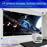 Newest HY350 Max Portable Smart Projector, Native 1080P Resolution, Android 14 GTV System, 4K Video Supported, Indoor Home Theater Movie Projector