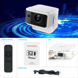 Newest HY350 Max Portable Smart Projector, Native 1080P Resolution, Android 14 GTV System, 4K Video Supported, Indoor Home Theater Movie Projector