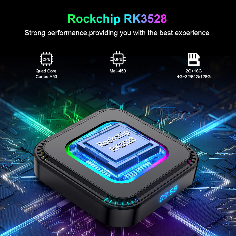 New HK1 RBOX‑K8 Smart IPTV Set‑Top‑Box, Rockchip RK3528 64‑Bit Quad‑Core, Android 13.0, WiFi 6 Bluetooth 5.0+, 4K UHD Home TV Box