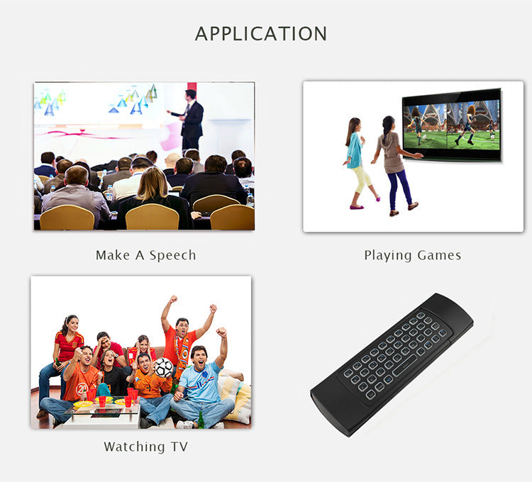 MX3 Mini Keyboard Backlight Fly Remote Mouse,Android TV Remote Control,IR Learning Mini Wireless Keyboard for Android TV Box.HTPC.IPTV,Networked Set-top Box,Mini PC (Battery not Included)