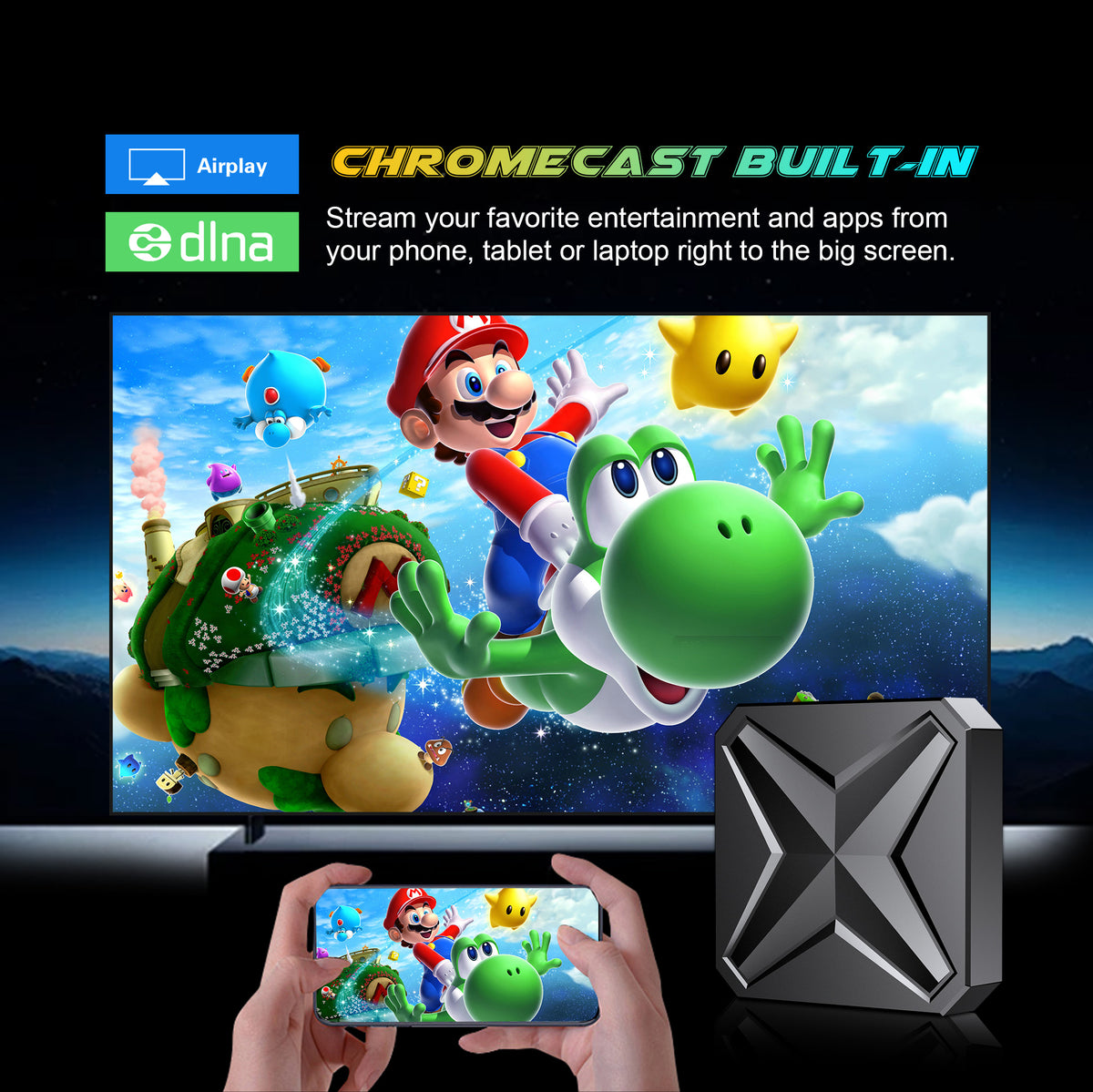 New Smart Android 14 TV Box, Rockchip RK3518 Quad‑Core Cortex‑A53, Mali‑450 MP2, WiFi6, Bluetooth5.4, 8K@30fps Decoding, Voice‑Remote 4K‑60fps Media Player