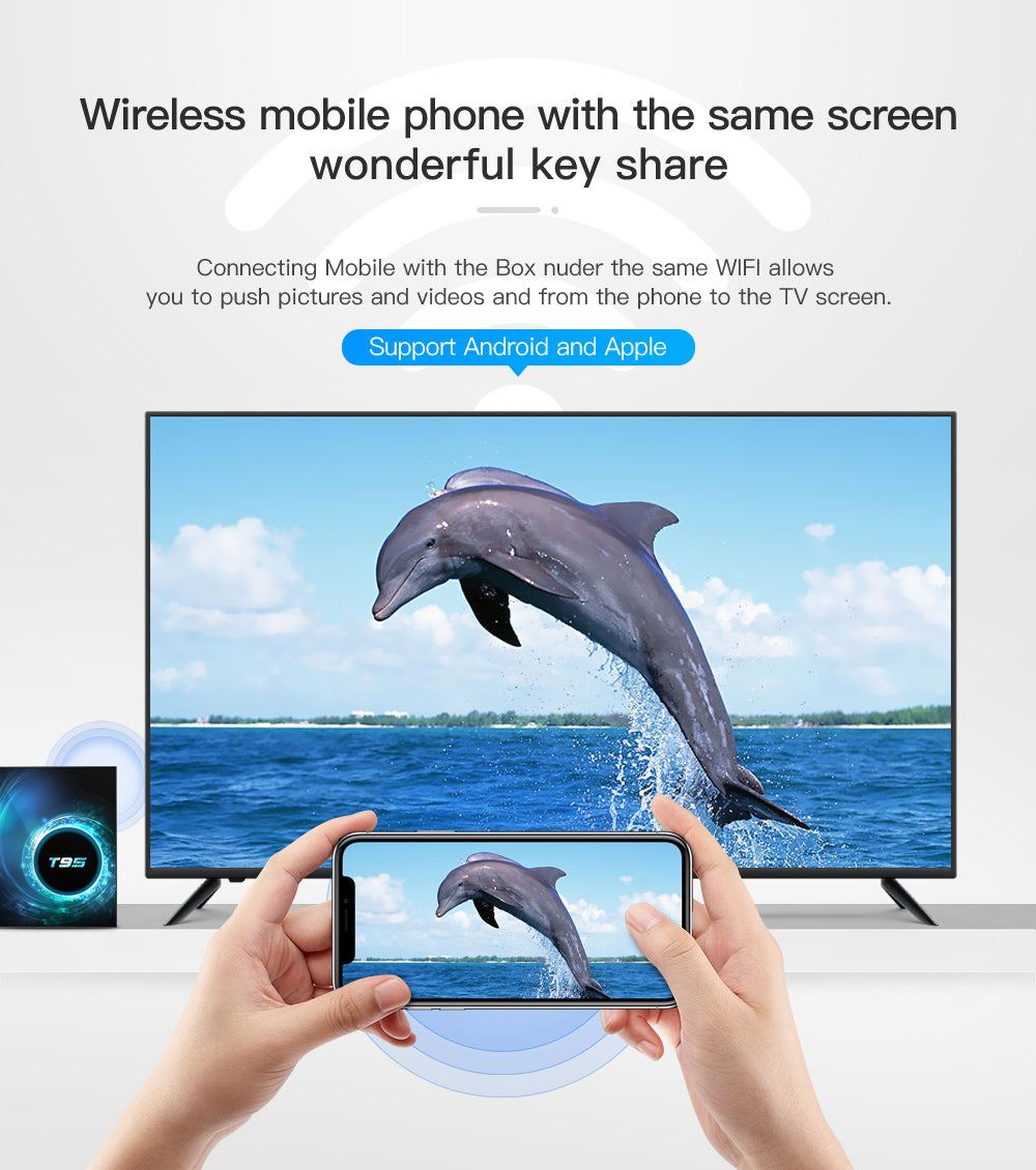T95 Smart Android 10 TV Box, Allwinner H616 Quad‑Core, 4GB RAM 32GB/64GB ROM, 4K 6K Ultra‑HD IPTV Streaming Set‑Top‑Box