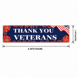 Veterans Day Flag 1.5x 6.5Ft Larger Thank You Veteran Flag Outdoor Banner Outdoor Hanging Decoration Memorial Day, Fourth of July, Veterans Day Patriotic Decorative Flag with Brass Grommets