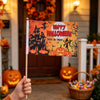 Halloween Flag Hand-held Stick Flags 5x8 Inch Pumpkin Smile Mini Flag Halloween 10 PcsMini Hand Held Stick Flags Halloween Party Decoration
