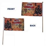 Halloween Flag Hand-held Stick Flags 5x8 Inch Pumpkin Smile Mini Flag Halloween 10 PcsMini Hand Held Stick Flags Halloween Party Decoration