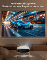 Android 14 Projector, 1080P Full HD Portable LCD Projector, Dual Band WiFi Bluetooth Home Theater Projector for Home Cinema Outdoor Movie