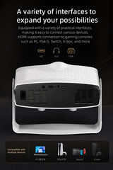 Android 14 Projector, 1080P Full HD Portable LCD Projector, Dual Band WiFi Bluetooth Home Theater Projector for Home Cinema Outdoor Movie