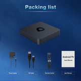 Android TV 14 Smart TV Box, Rockchip RK3518 Quad‑Core Cortex‑A53, Mali‑450 MP2, 4K@60fps HDR HDMI2.0, Dual‑Band WiFi Bluetooth5.4 KODI 18.1 Media Player