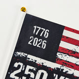 250 Years American Stick Flags, 10 Pack – 250th Anniversary Commemorative Flag, 1776-2026, July 4th Decorations, Veterans Day, Patriotic Party Supplies (8x11 Inches or 5x8 Inches)