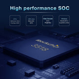 Android TV 14 Smart TV Box, Rockchip RK3518 Quad‑Core Cortex‑A53, Mali‑450 MP2, 4K@60fps HDR HDMI2.0, Dual‑Band WiFi Bluetooth5.4 KODI 18.1 Media Player