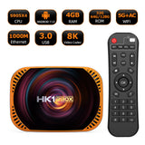 New HK1 RBOX‑X4 Smart Set‑Top‑Box, Amlogic S905X4 64‑Bit Quad‑Core, Android 11.0, 8K UHD, H.265 HEVC, Dual‑Band WiFi & Bluetooth IPTV Media Player