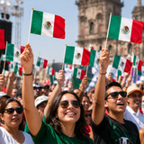 8x11 Inch Mini Mexican Handheld Flag on Stick, Small MX Hand‑Held Patriotic Flag for September 16th, Home Yard and Outdoor Decor(10pcs)