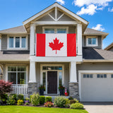 3x5 FT Double Sided Canadian Flag, Heavy‑Duty All‑Weather Polyester Canada Flag with Canvas Header and 2 Brass Grommets for Outdoor Use