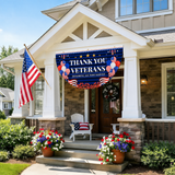 Veteran Flag Outdoor Memorial Day Flags 1.5 x 3 ft Thank You Veteran Patriotic Flag Bunting Non Pleated Fan American Military Banner for 4th of July Yard 250th Anniversary Garden Outdoor (2Pcs)