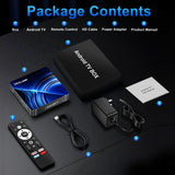 Android 14 Smart TV Box, Amlogic S905Y5 Quad‑Core Cortex‑A55, 2GB/4GB RAM 16GB/32GB/64GB ROM, Dual‑Band WiFi BT5.4, HDMI2.1b 4K@60fps Streaming Set‑Top Box with IR Voice Remote
