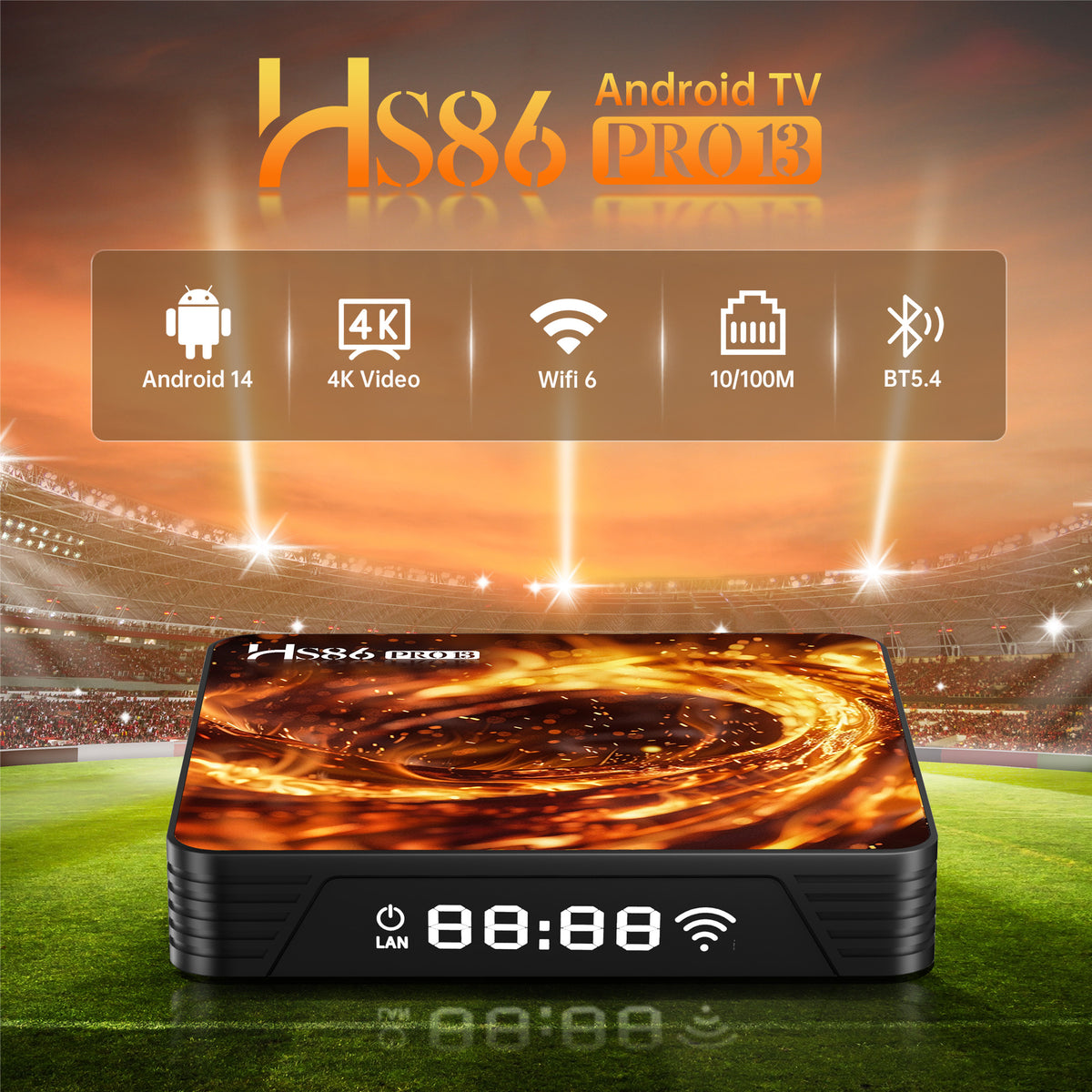 2026 New HS86‑PRO Rockchip RK3528 Android14 TV‑Box 4GB 32GB WiFi6 BT 4K HDR IPTV Streaming Media Player